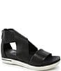 Color:Black - Image 1 - Sport Criss Cross Tumbled Leather Banded Platform Sandals