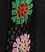 Color:Black - Image 5 - Crepe Floral Crochet Flat Front Wide Leg Pull-On Pants