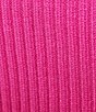 Color:Fuchsia - Image 4 - Solid Knit Turtleneck Bubble Sleeve Front Cut-Out Sweater