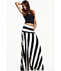 Color:Black Stripe - Image 6 - Striped Convertible Strapless Maxi Dress