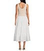 Color:White Natural Combo - Image 2 - V-Neck Sleeveless Tiered Ruffled Hem Woven Knit A-Line Dress