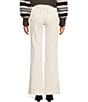 Color:White Denim - Image 2 - Wide Leg Front Button Pocket Jeans