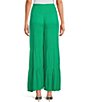 Color:Bright Green - Image 2 - Wide Leg Tiered Pull-on Pant