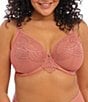 Color:Rose Gold - Image 1 - Priya Full-Busted Underwire Unlined Embroidery Plunge Bra