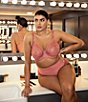Color:Rose Gold - Image 3 - Priya Full-Busted Underwire Unlined Embroidery Plunge Bra