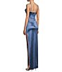 Color:Blue - Image 3 - Emma Bodice Side Slit Satin Long Dress
