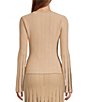 Color:Cream - Image 2 - Brianna Ribbed V-Neck Long Sleeve Coordinating Top