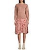 Color:Spice - Image 3 - Selah Printed Satin Asymmetrical Midi Skirt