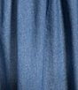 Color:Chambray - Image 3 - Tara Point Collar Short Bubble Sleeve Side Pocket Button Down Mini Shirt Dress