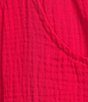 Color:Raspberry - Image 4 - Raspberry High Rise Cuffed Drawstring Shorts