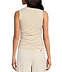 Color:Sand - Image 2 - Ruched Sleeveless Knit Tank Top