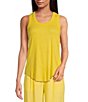 Color:Yellow - Image 1 - Scoop Neck Ribbed Tank