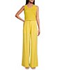 Color:Yellow - Image 3 - Scoop Neck Ribbed Tank