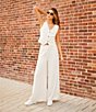 Color:White - Image 5 - Striped Wide Leg Coordinating Trouser Pants