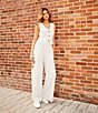 Color:White - Image 6 - Striped Wide Leg Coordinating Trouser Pants