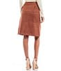 Color:Tobacco - Image 2 - Suede Button Up Skirt
