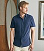 Color:Dune Navy - Image 2 - Knit Seasons Short Sleeve Woven Shirt