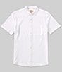 Color:White - Image 1 - Knit Seasons Short Sleeve Woven Shirt