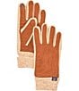 Color:Cognac - Image 1 - Men's Knitted Cuff Suede Gloves
