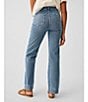 Color:Mid Wash - Image 2 - Stretch Terry Wide Leg Patch Pocket Jeans