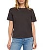 Color:Washed Black - Image 1 - Sunwashed Crew Neck Short Sleeve Organic Cotton Tee Shirt