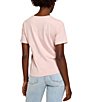 Color:Peach Whip - Image 2 - Sunwashed Crew Neck Short Sleeve Organic Cotton Tee Shirt