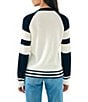 Color:Wrigley - Image 2 - Throwback Crew Neck Stripe Sleeve Cashmere Blend Sweater