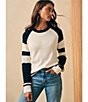 Color:Wrigley - Image 3 - Throwback Crew Neck Stripe Sleeve Cashmere Blend Sweater