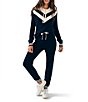 Color:Varsity Blue - Image 5 - Waffle Knit Cashmere Blend Throwback Pocketed Striped Ankle Coordinating Jogger Pant
