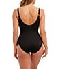 Color:Black - Image 2 - Ottawa Solid V-Neck Front Twist Underwire Scoop Back Extended Bra Size Adjustable Strap One Piece Swimsuit