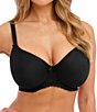 Color:Black - Image 1 - Rebecca Molded Spacer Embroidered Full Busted Underwire T-Shirt Bra