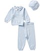 Color:Blue - Image 1 - Baby Boys Newborn-24 Months 3-Piece Sweater Set
