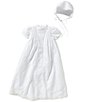 Color:White - Image 1 - Baby Girls Newborn-3 Months Lace Detailed Christening Gown And Hat Set