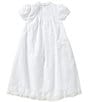 Color:White - Image 2 - Baby Girls Newborn-3 Months Lace Detailed Christening Gown And Hat Set