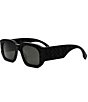 Color:Matte Black - Image 1 - Unisex FENDI Shadow 52mm Rectangle Sunglasses