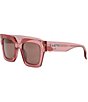 Color:Pink - Image 1 - Women's FENDI Roma 50mm Square Sunglasses