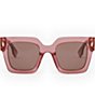 Color:Pink - Image 2 - Women's FENDI Roma 50mm Square Sunglasses