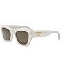 Color:White - Image 1 - Women's FENDI Roma 53mm Rectangle Sunglasses