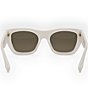 Color:White - Image 5 - Women's FENDI Roma 53mm Rectangle Sunglasses