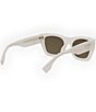 Color:White - Image 6 - Women's FENDI Roma 53mm Rectangle Sunglasses