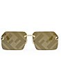 Color:Gold - Image 2 - Women's FENDI Sky 59mm Geometric Sunglasses