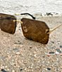 Color:Gold - Image 5 - Women's FENDI Sky 59mm Geometric Sunglasses