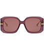 Color:Purple - Image 2 - Women's Fendigraphy 55mm Geometric Oversized Sunglasses
