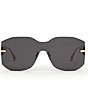 Color:Black - Image 2 - Women's Fendigraphy Geometric 99mm Shield Sunglasses