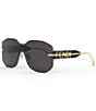 Color:Black - Image 1 - Women's Fendigraphy Geometric 99mm Shield Sunglasses