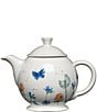 Color:White/Floral - Image 1 - Breezy Floral Collection Butterfly Teapot