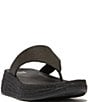Color:Black - Image 1 - F-Mode Espadrille Glitz Canvas Platform Toe Post Sandals