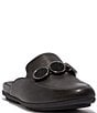 Color:All Black - Image 1 - Gracie Bead-Circle Leather Mules