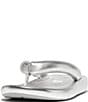 Color:Silver - Image 3 - iQushion D-Luxe Padded Leather Chunky Flip Flops