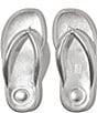 Color:Silver - Image 4 - iQushion D-Luxe Padded Leather Chunky Flip Flops